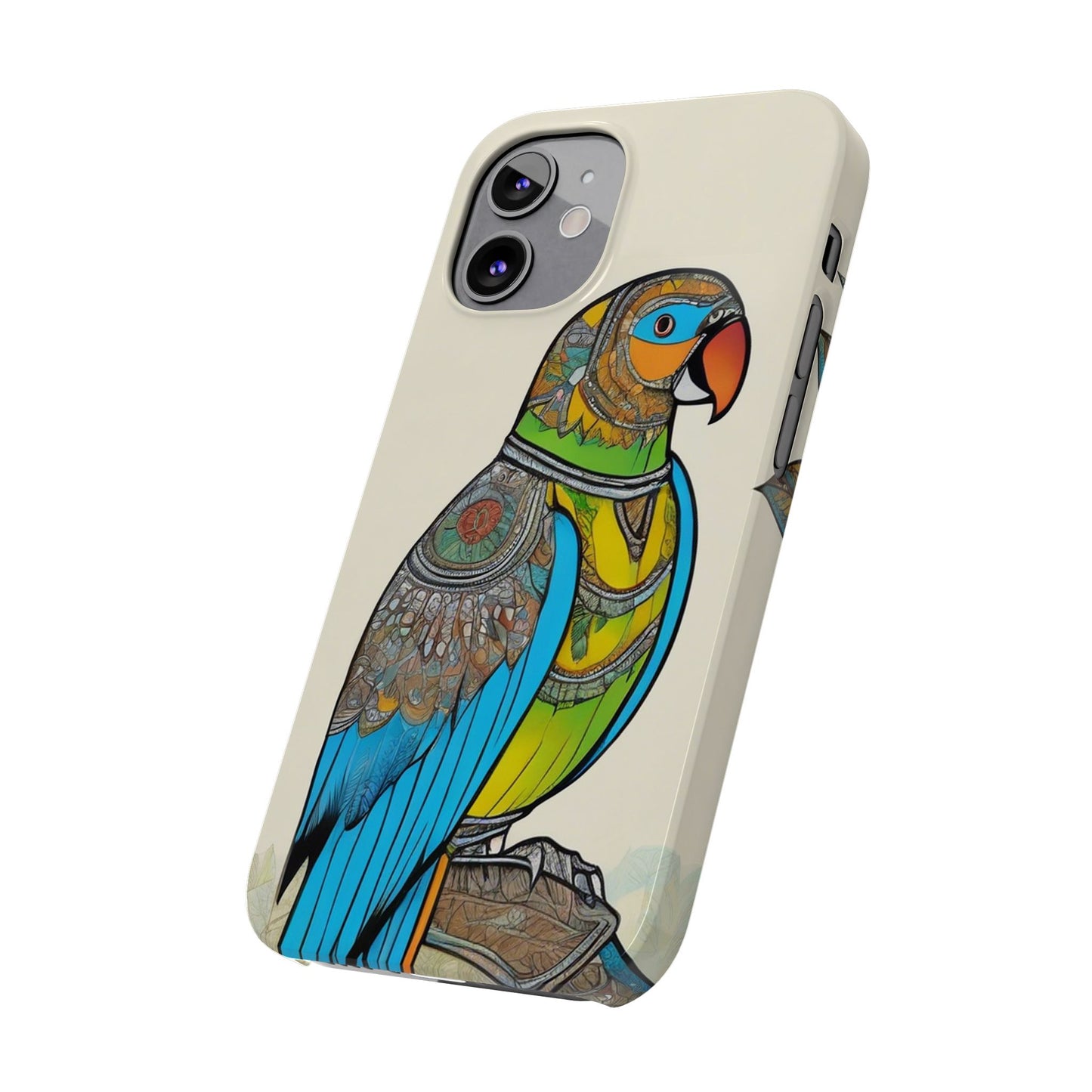 Artistic Parrot Mandala Art Slim Phone Case | Artloom Gallery