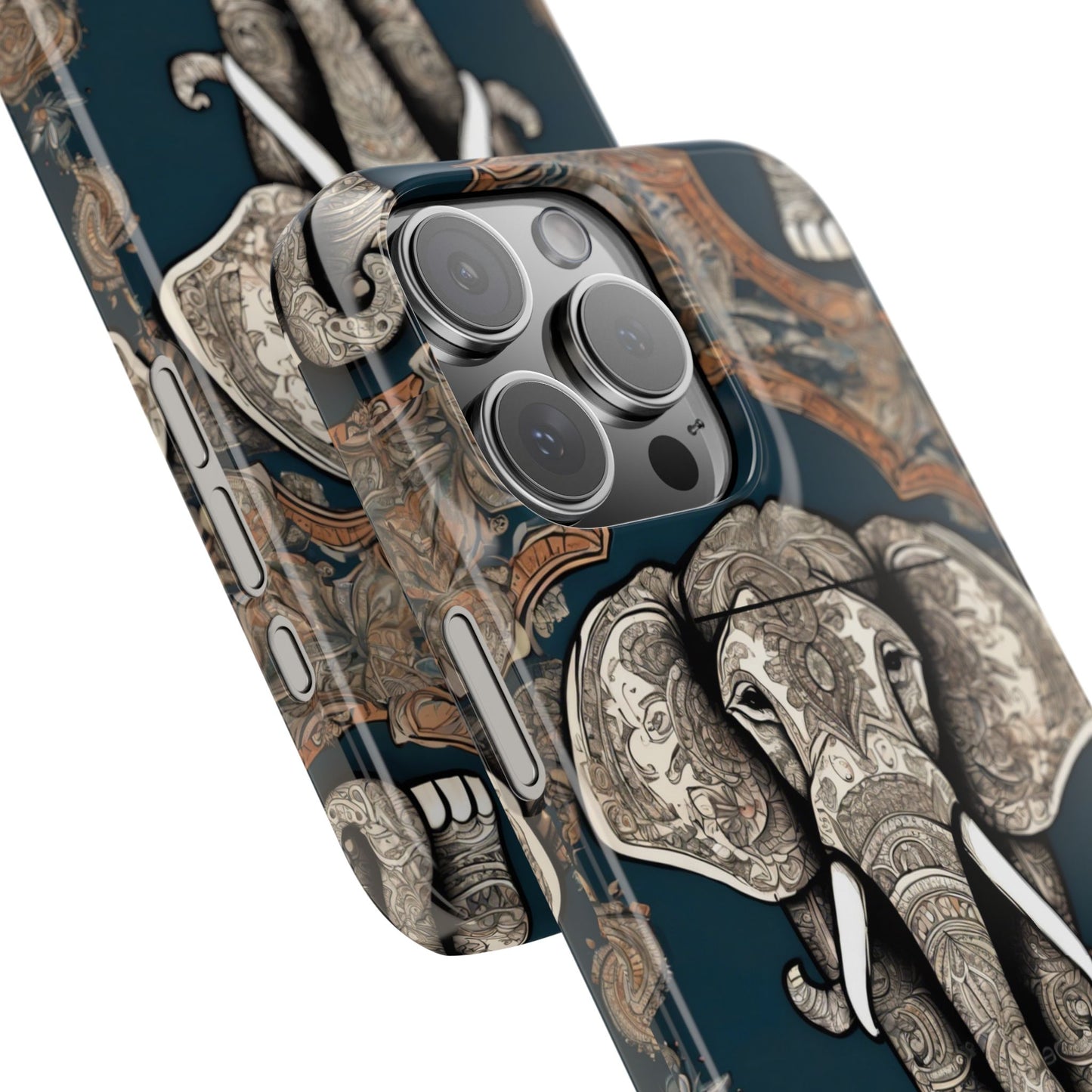 Majestic Elephant Mandala Pattern Art Slim Phone Case | Artloom Gallery