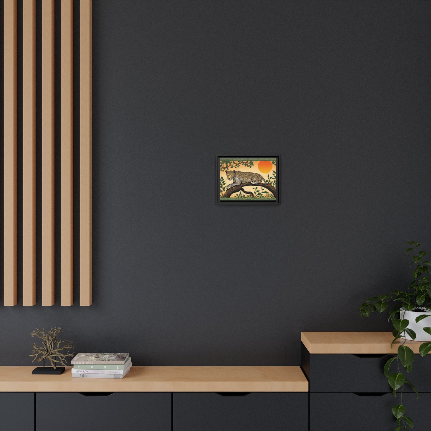 Cheetah in the Trees – Wooden Frame Canvas Print | Artloom Gallery