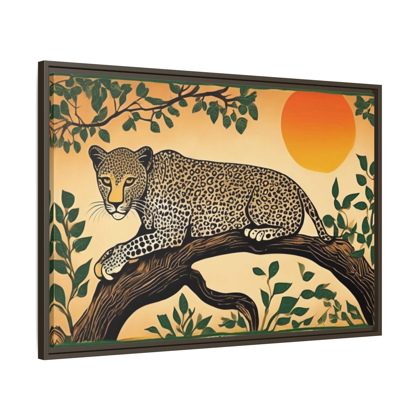 Cheetah in the Trees – Wooden Frame Canvas Print | Artloom Gallery