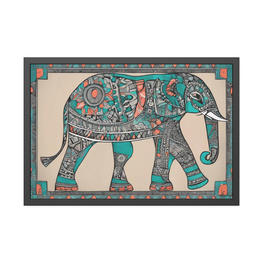 Art Deco Mandala Style Elephant - Wooden Frame Museum Quality Art Print