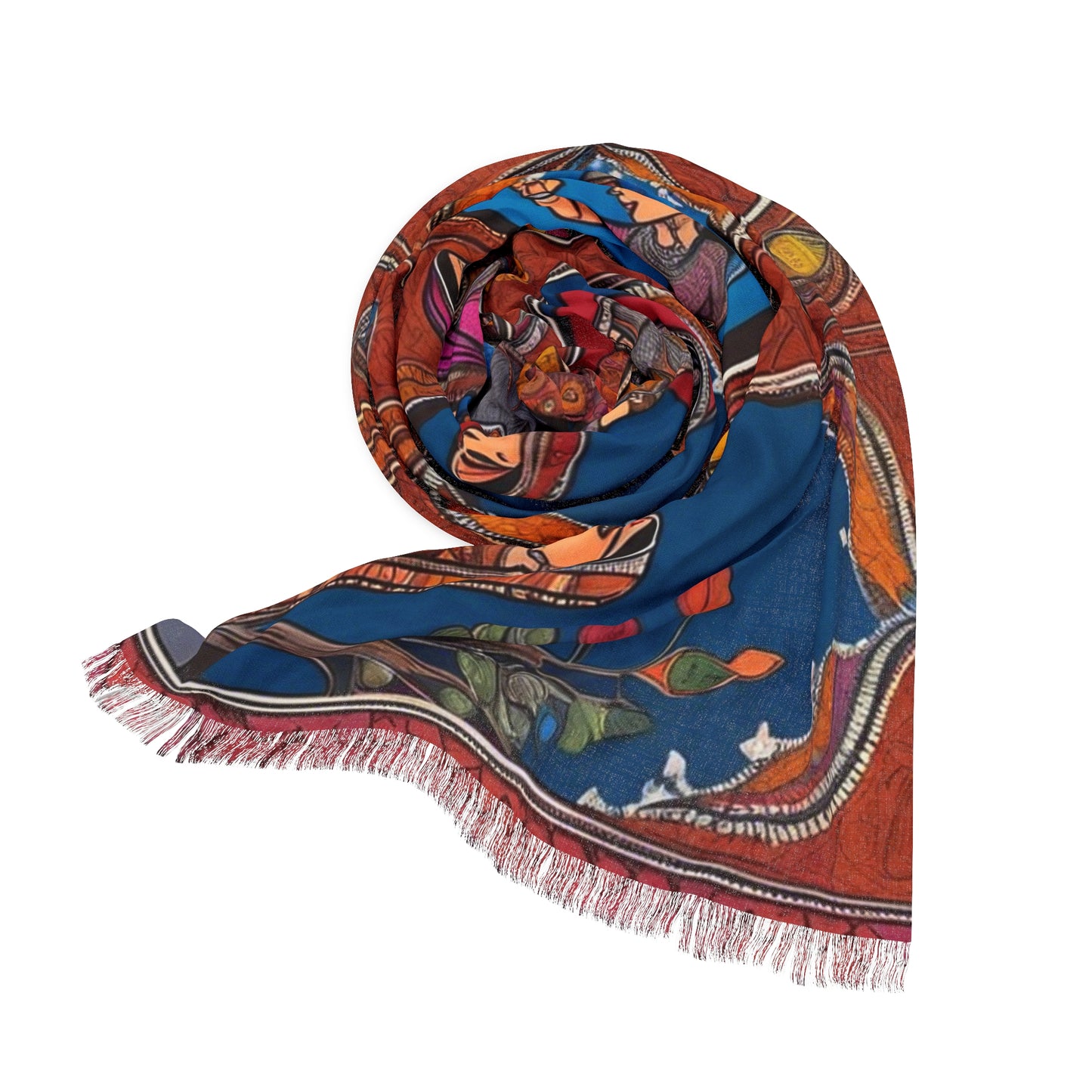 Lighting The Lamps – Rajasthani Design Light Scarf (27x71 in) | Artloom Gallery