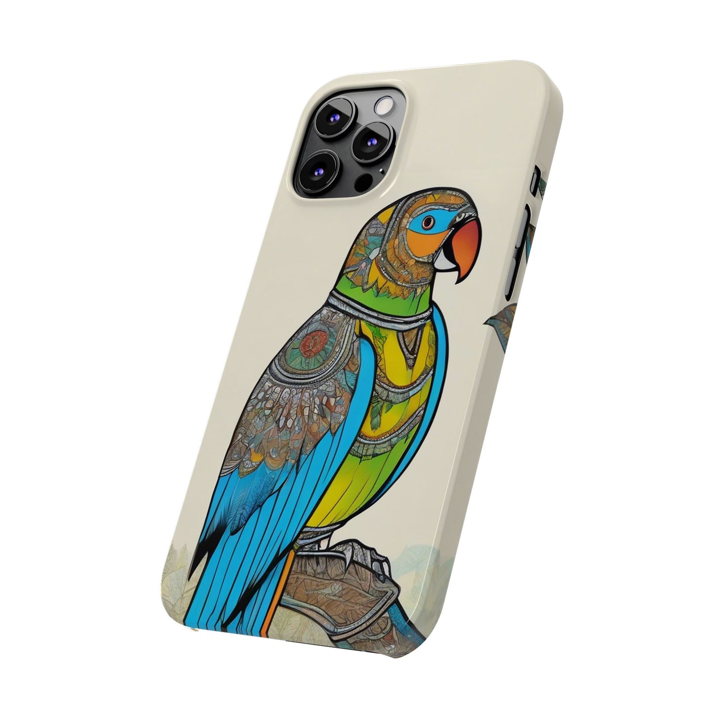 Artistic Parrot Mandala Art Slim Phone Case | Artloom Gallery
