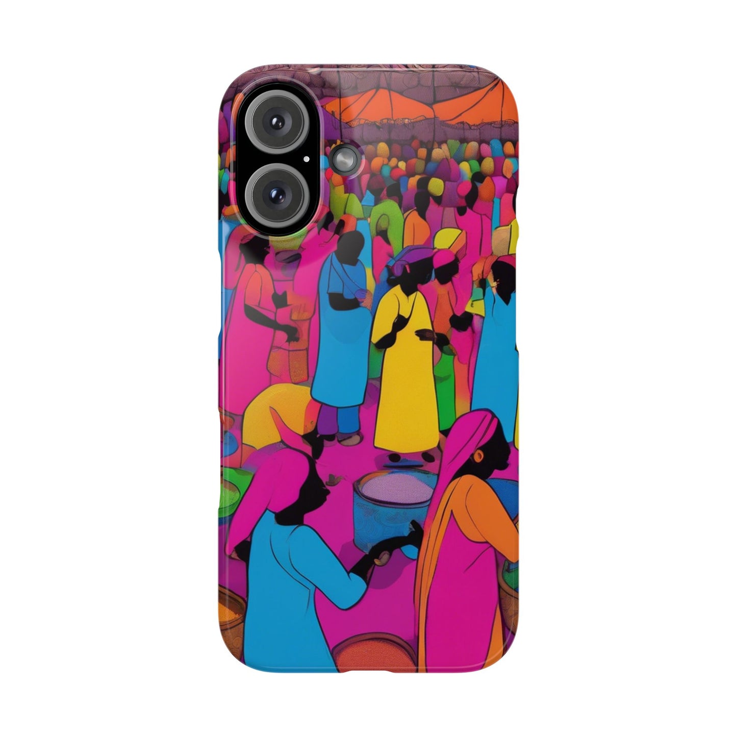 Festive Colors at the Bazaar – Bold and Vibrant Art Slim Phone Case | Artloom Gallery