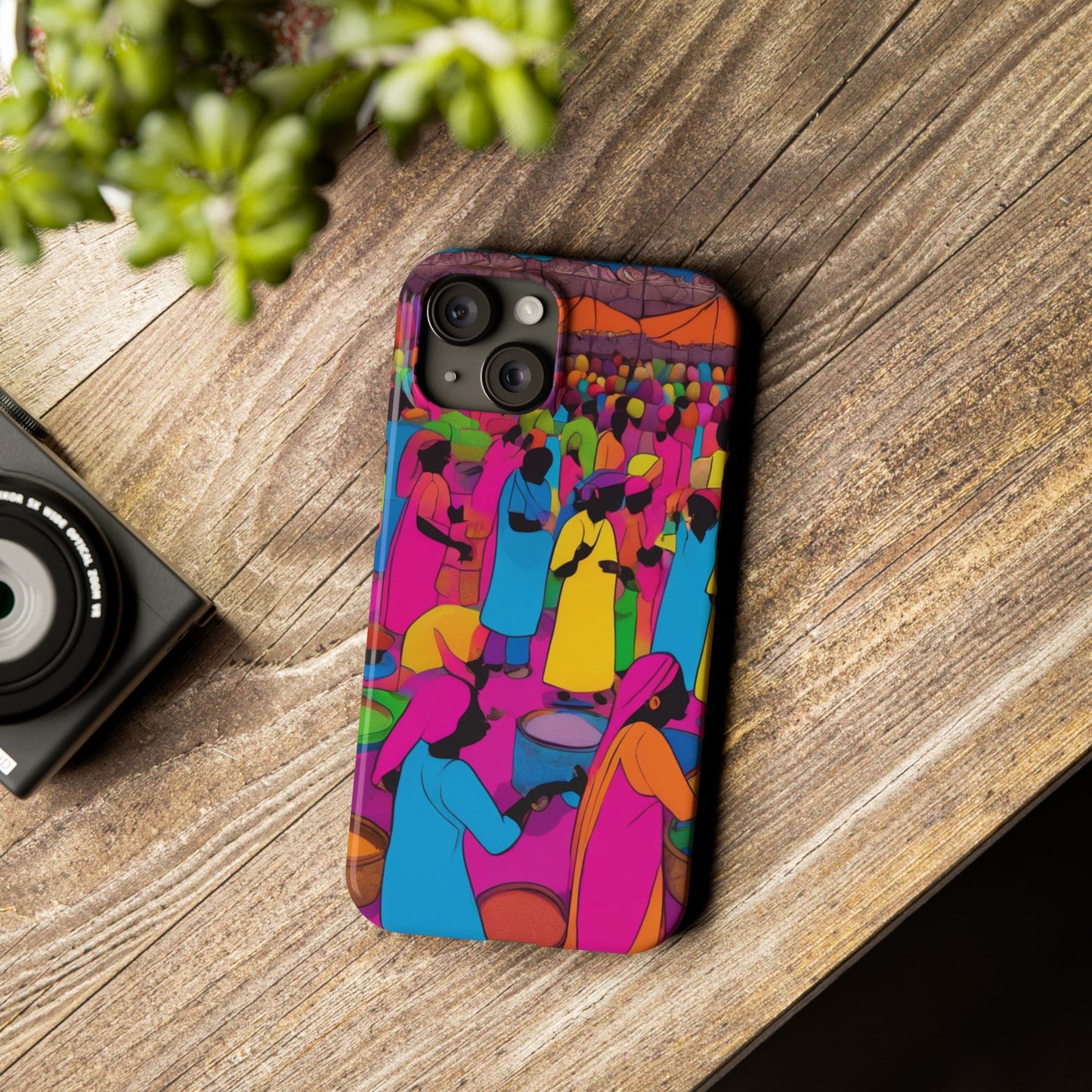 Festive Colors at the Bazaar – Bold and Vibrant Art Slim Phone Case | Artloom Gallery