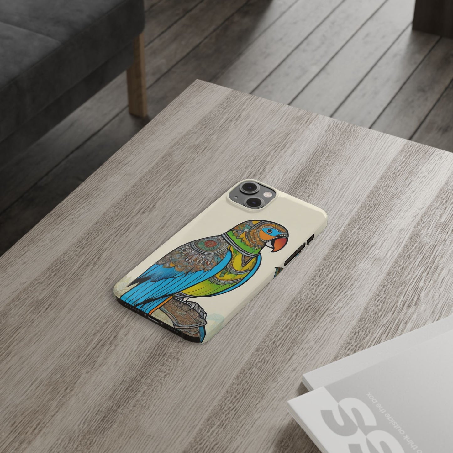 Artistic Parrot Mandala Art Slim Phone Case | Artloom Gallery