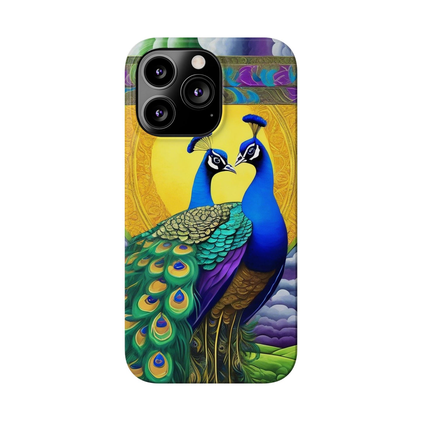 Beautiful Peacocks Slim Phone Case | Artloom Gallery
