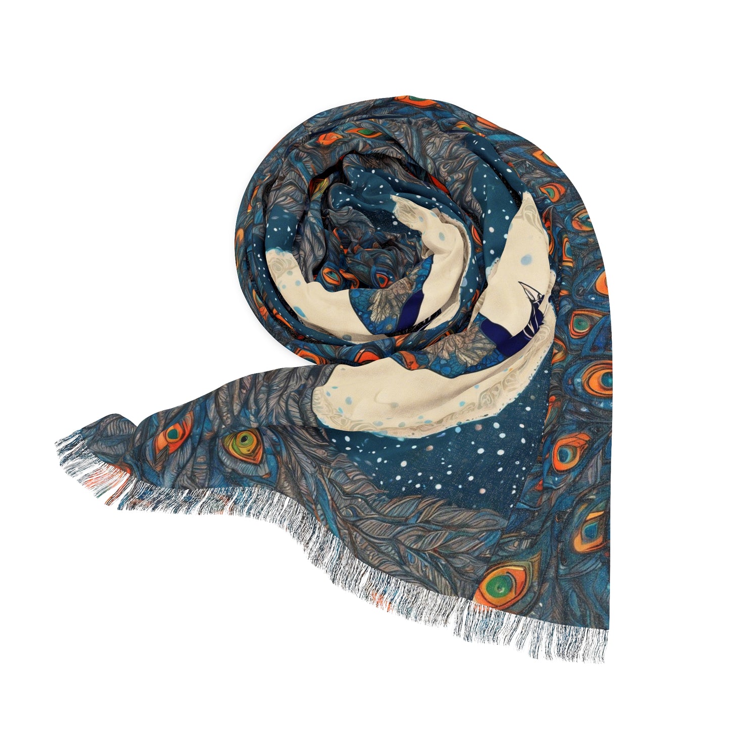 Peacocks in the Rain – Madhubani Print -  Light Scarf (27x71 in) | Artloom Gallery