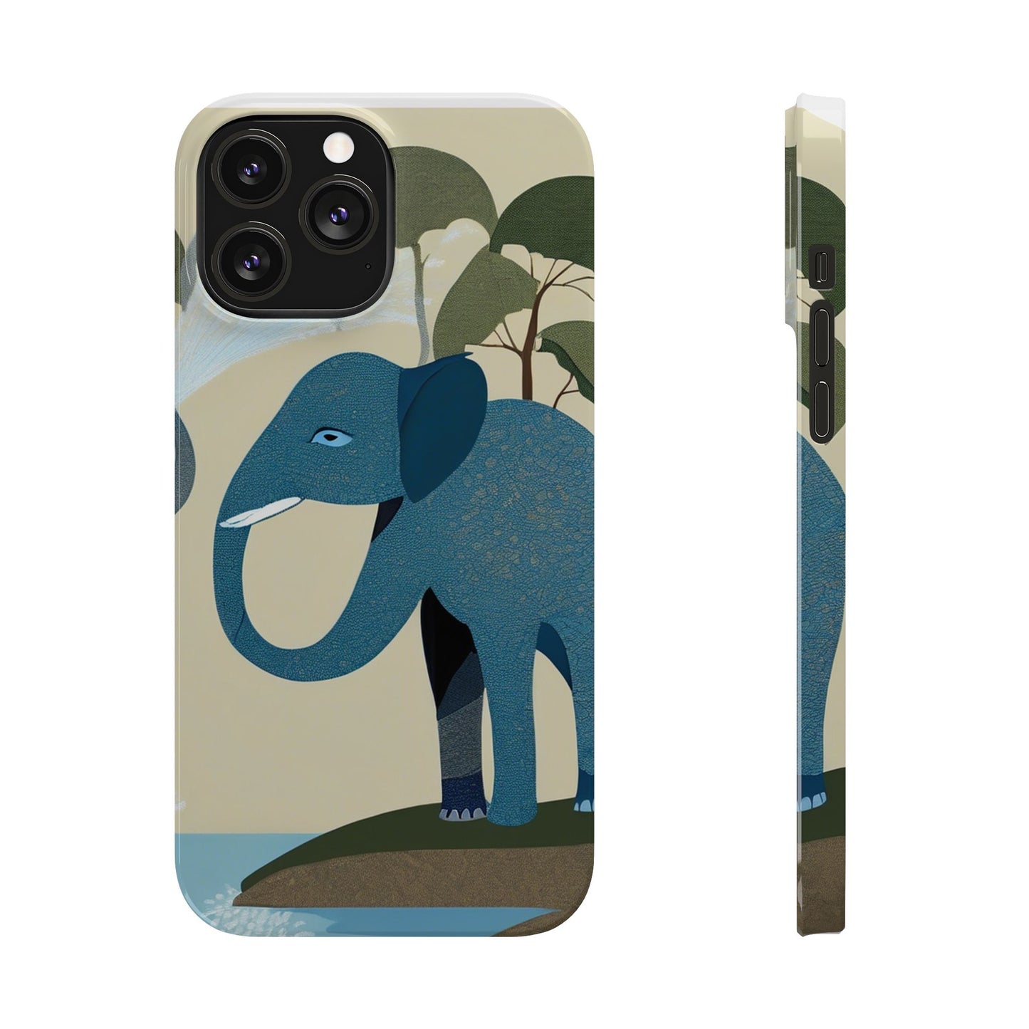 Playful Elephant Art Slim Phone Case | Artloom Gallery
