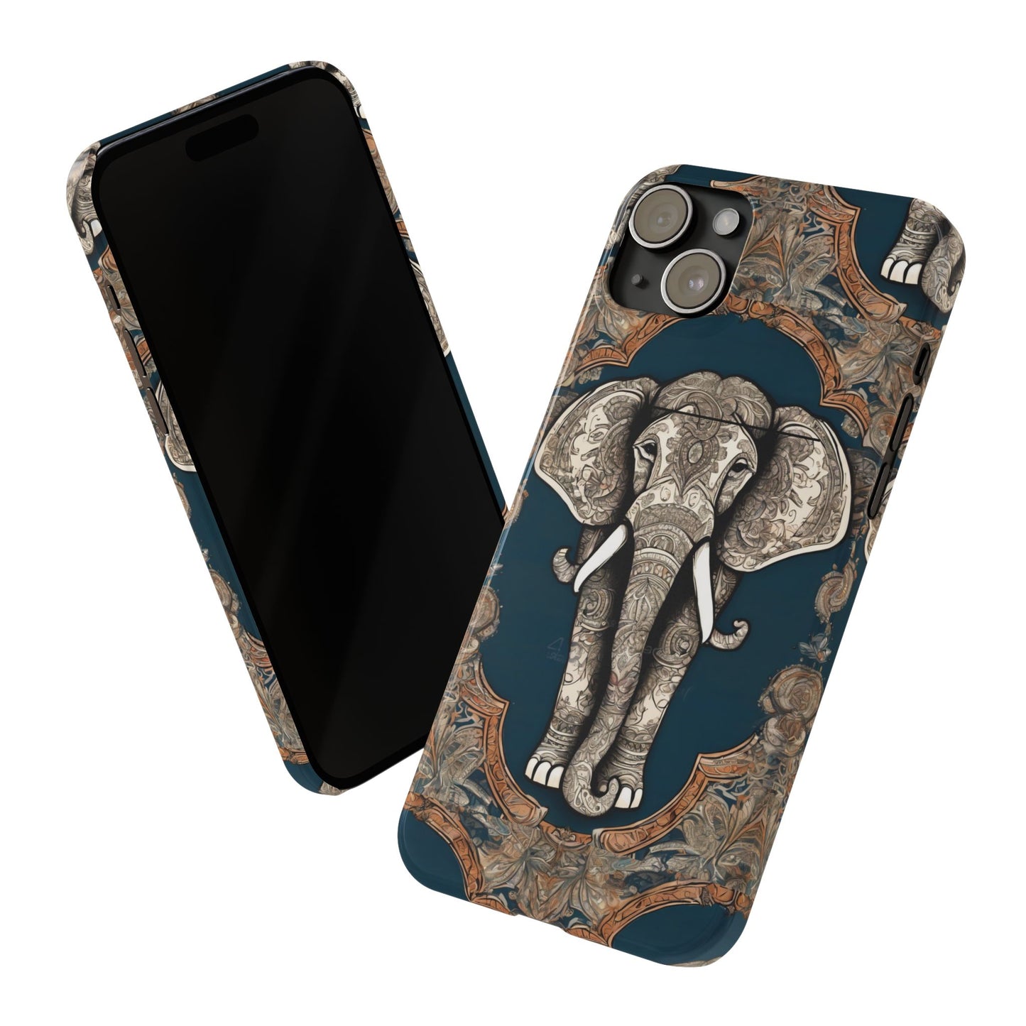Majestic Elephant Mandala Pattern Art Slim Phone Case | Artloom Gallery