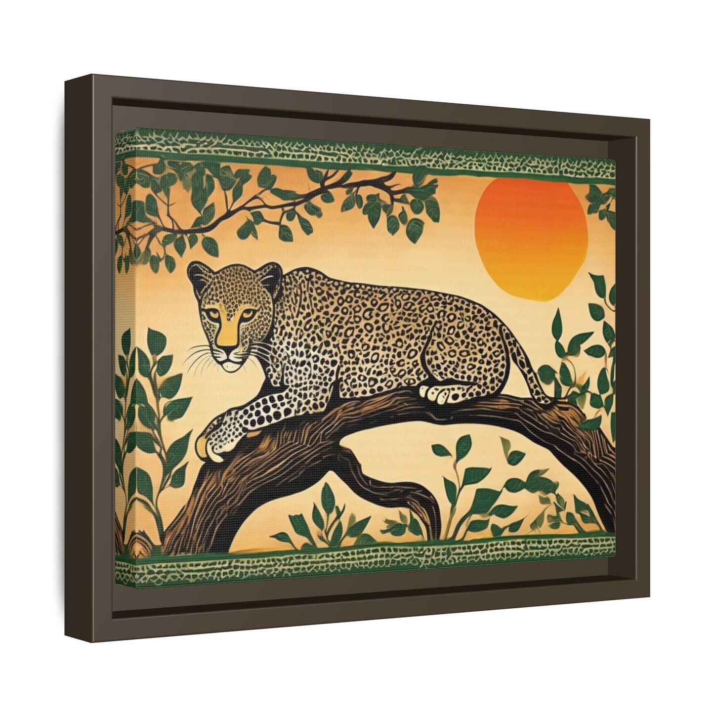 Cheetah in the Trees – Wooden Frame Canvas Print | Artloom Gallery