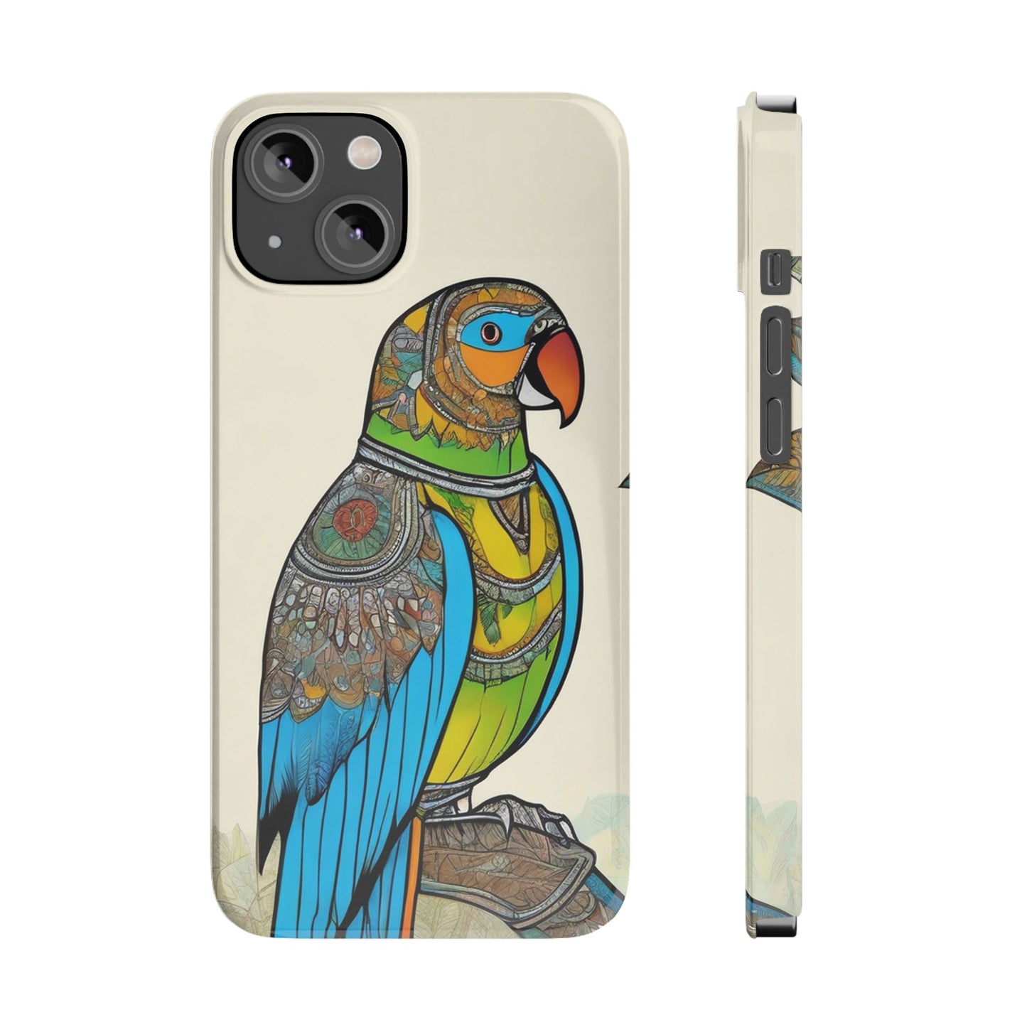 Artistic Parrot Mandala Art Slim Phone Case | Artloom Gallery