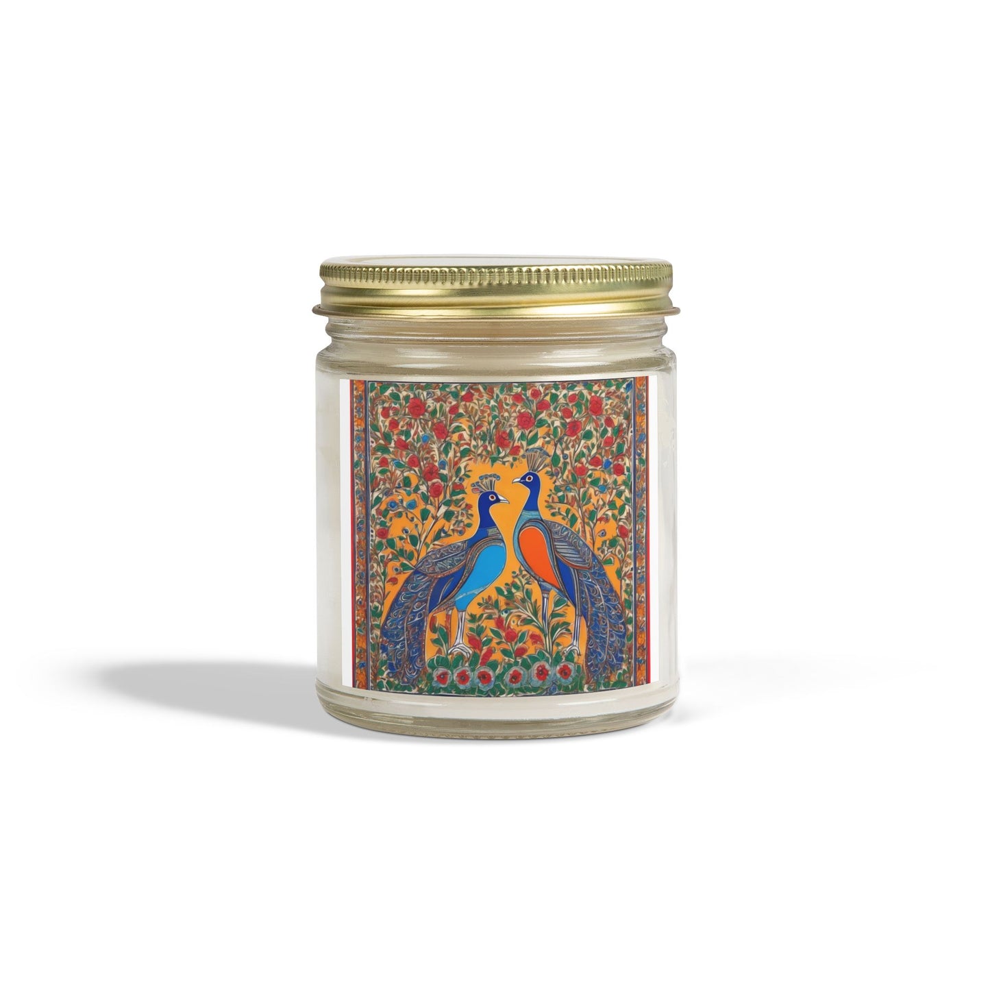 Auspicious Peacocks Scented Candle (4oz, 9oz) | Artloom Gallery