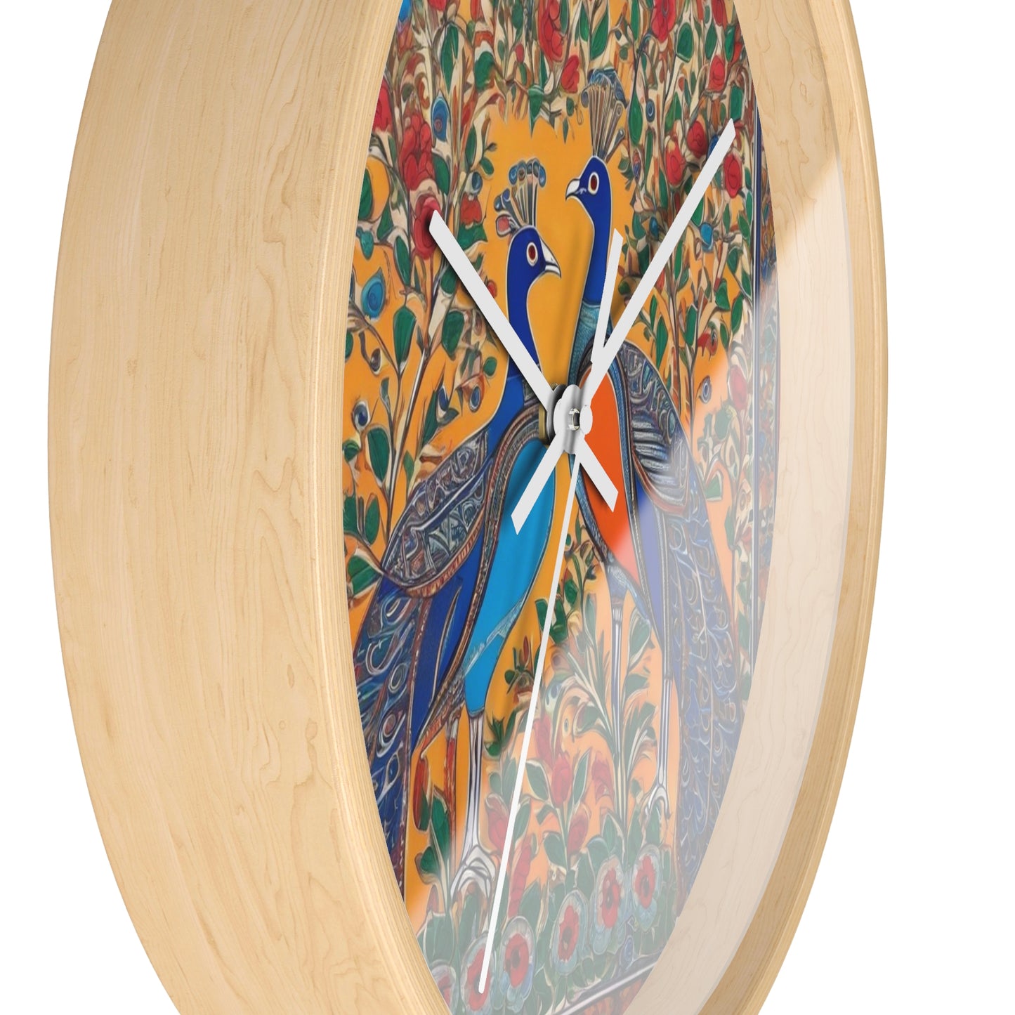 Auspicious Peacocks – Boho Wall Clock | Artloom Gallery
