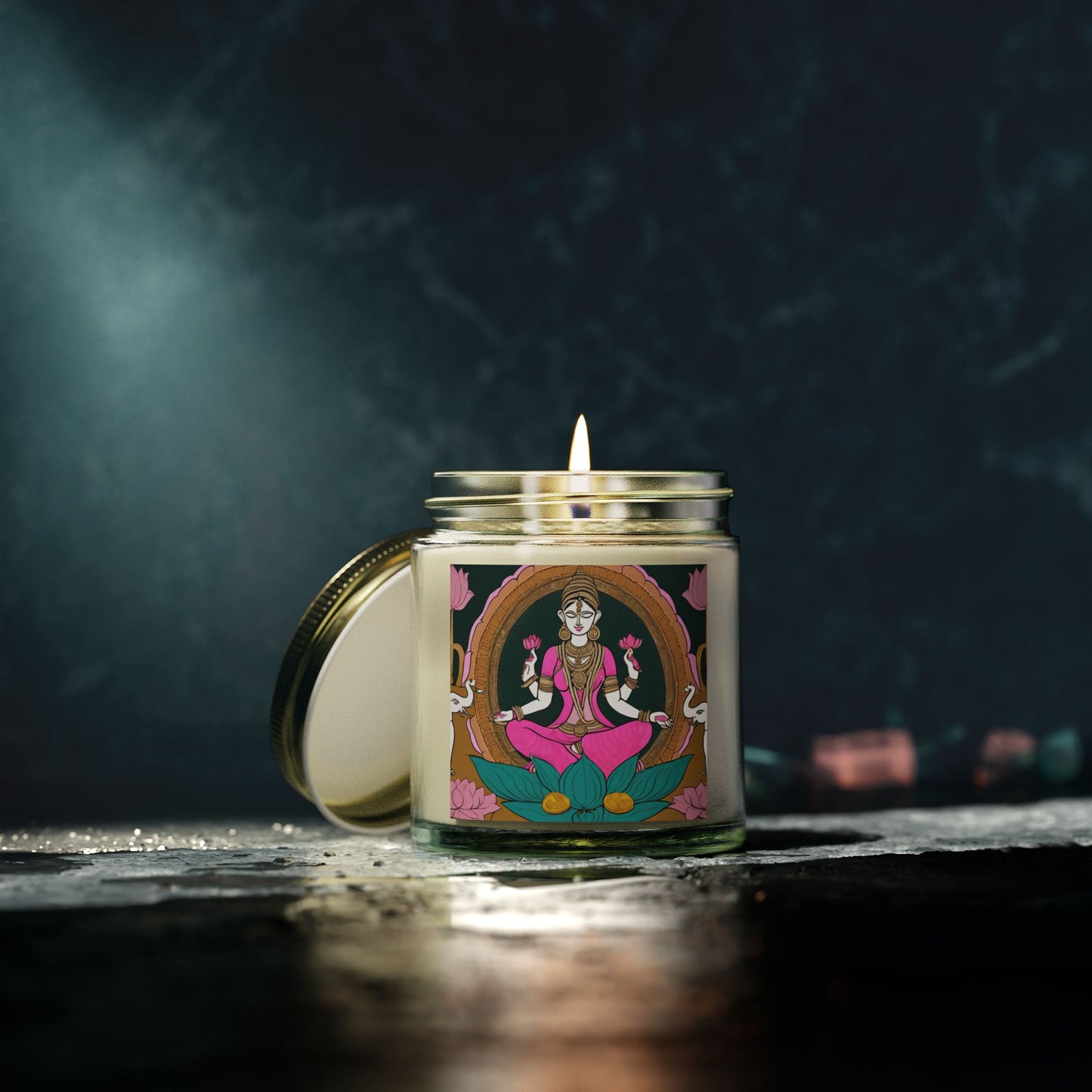 Goddess Laxmi Scented Candle for Diwali  (4oz, 9oz) | Artloom Gallery