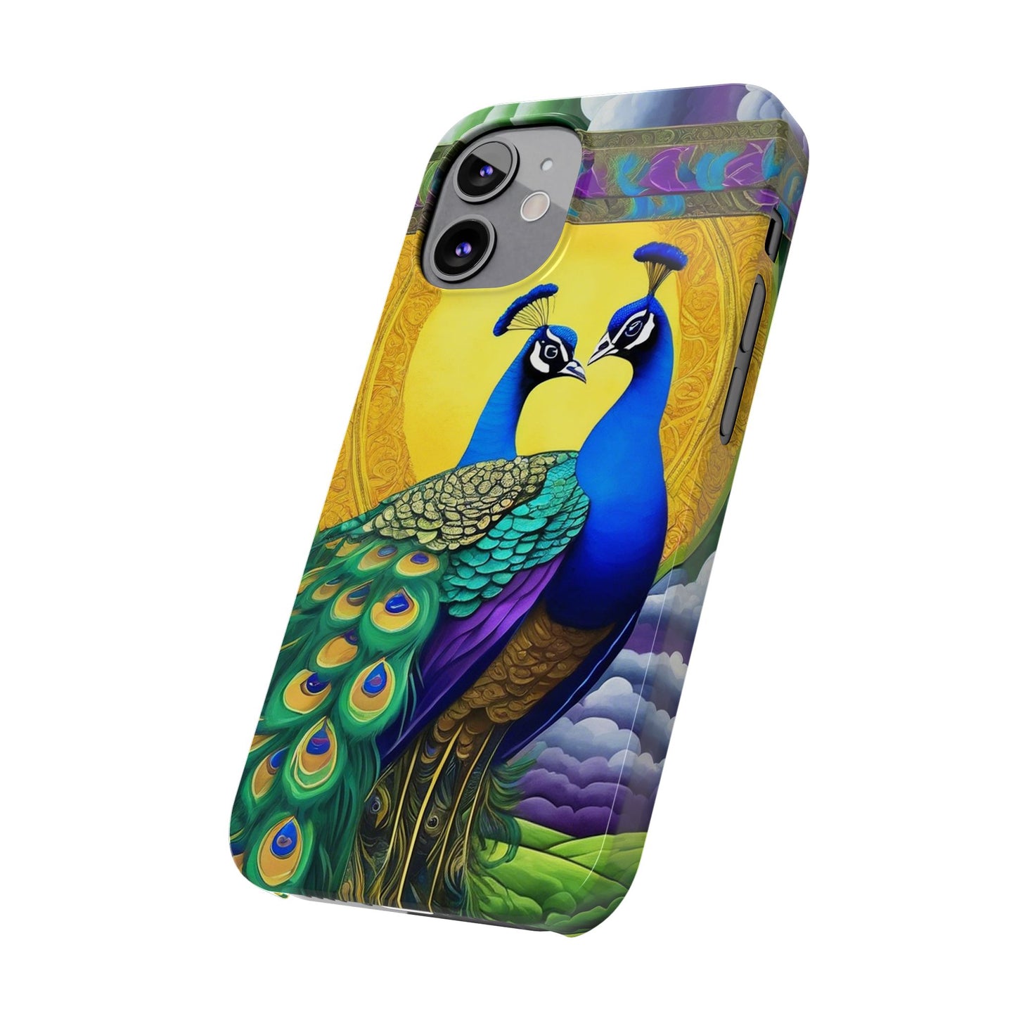 Beautiful Peacocks Slim Phone Case | Artloom Gallery